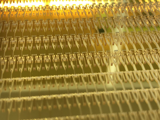 Mold for Microclamp-devices on a wafer, ready for electroforming